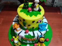 Alternative view of 2 Tier Jungle Safari Cake