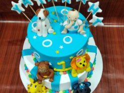 Alternative view of 2 Tier Jungle Safari Celebration Cake