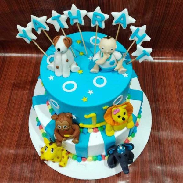 2 Tier Jungle Safari Celebration Cake 4 2 Tier Jungle Safari Celebration Cake - Image 2