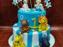 2 Tier Jungle Safari Celebration Cake from LallanTop Cake Shop with Delivery in East Delhi, South-East Delhi, Ghaziabad, and Noida
