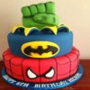 2 Tier Marvel Avengers Fondant Cake 1 2 tier marvel avengers fondant cake 1 From LallamTop Cake Shop