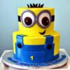 2 Tier Minion Designer Fondant Cake 1 2 tier minion designer fondant cake 1 From LallamTop Cake Shop