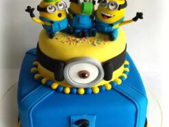 2 Tier Minions Fondant Cake