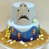 2 Tier Shark Themed Birthday Cake 1 2 tier shark themed birthday cake 1 From LallamTop Cake Shop