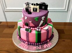 2 Tier Shopping Theme Fondant Cake