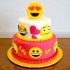 2 tier smiley fondant cake 2 6ab1b1f9befdc From LallamTop Cake Shop