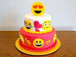 2 Tier Smiley Fondant Cake