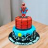2 Tier Spiderman Fondant Cake 2 2-tier-spiderman-fondant-cake