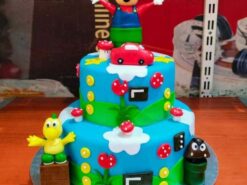 Alternative view of 2 Tier Super Mario Cake