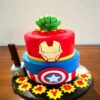 2 tier superhero avengers theme cake 2 From LallamTop Cake Shop