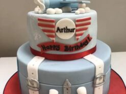 2 Tier Travel Theme Aeroplane Cake