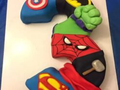 3 Number Avengers Fondant Cake