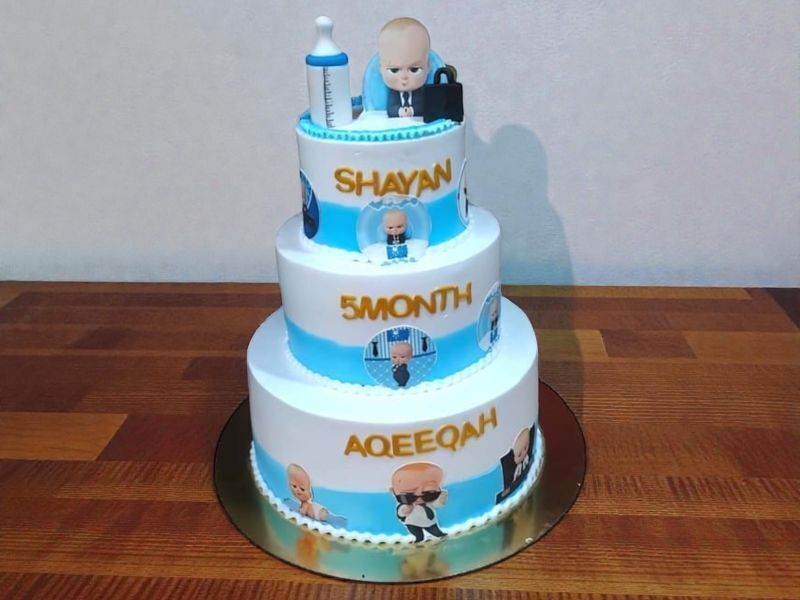 3 Tier Boss Baby Cream Cake 3 3 Tier Boss Baby Cream Cake