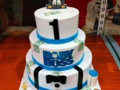Alternative view of 3 Tier Boss Baby Semi Fondant Cake
