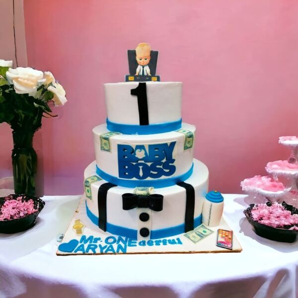 3 Tier Boss Baby Semi Fondant Cake 3 3 Tier Boss Baby Semi Fondant Cake