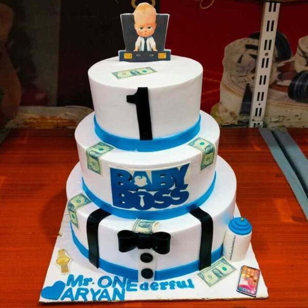3 Tier Boss Baby Semi Fondant Cake 4 3 Tier Boss Baby Semi Fondant Cake - Image 2
