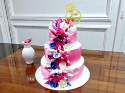 3 Tier Floral Theme Engagement Cake
