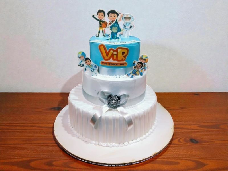 3 Tier Vir Robot Boy Theme Cake 3 3 Tier Vir Robot Boy Theme Cake