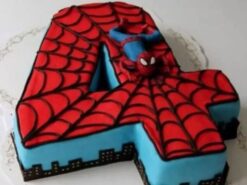 4th Birthday Spiderman Fondant Cake