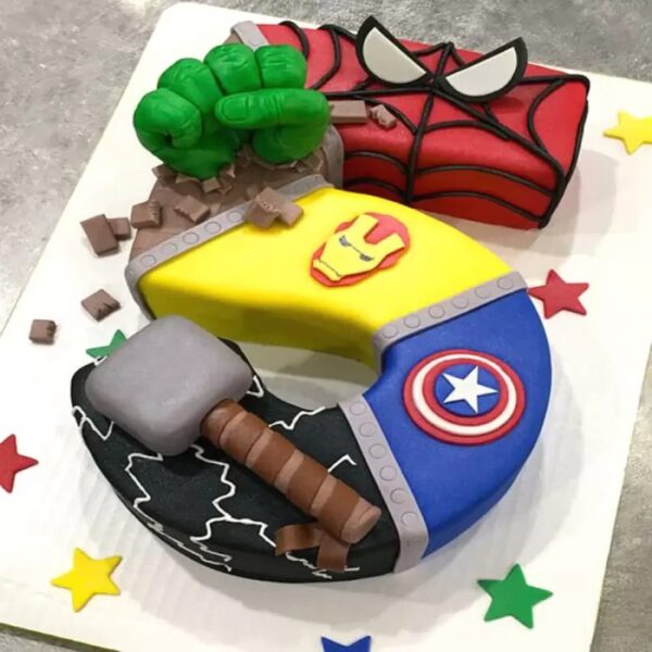 5 Number Avengers Customized Cake 3 5 Number Avengers Customized Cake
