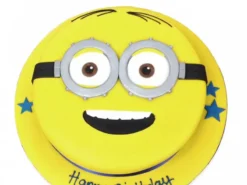 Minion Face Fondant Cake from LallanTop Cake Shop - Delivery in East Delhi, South-East Delhi, Ghaziabad, and Noida
