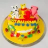 Animal Theme Yellow Fondant Cake 2 animal theme yellow fondant cake 1 From LallamTop Cake Shop
