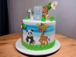 LallanTop Cake Shop - Baby Animals Theme Designer Cream Cake - Delivery in East Delhi, South-East Delhi, Ghaziabad, and Noida