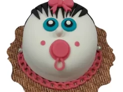 Baby Girl Face Fondant Cake