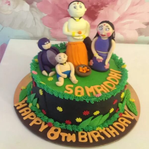 Chhota Bheem and Chutki Fondant Cake 3 Chhota Bheem and Chutki Fondant Cake