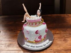 Bachelorette Bubble Bath Fondant Cake