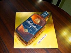 Ballantines scotch whiskey bottle shaped cake by LallanTop Cake Shop in Noida Delhi Ghaziabad