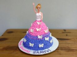 Barbie Doll Pink and Purple Cake