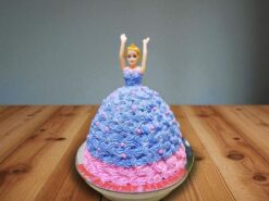 Barbie in Purple Floral Roses Cake
