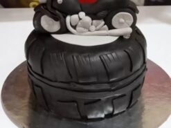 Bike on Tyre Fondant Cake