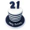 Birthday Breton Stripe Fondant Cake 1 birthday breton stripe fondant cake 1 From LallamTop Cake Shop