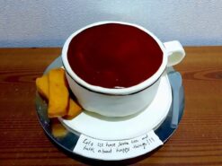 Black Coffee Cup Fondant Cake