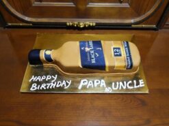 Black Label Bottle Fondant Cake