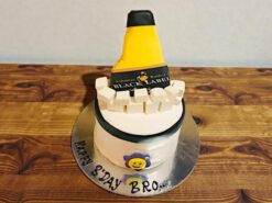 Black Label Bottle Theme Cake