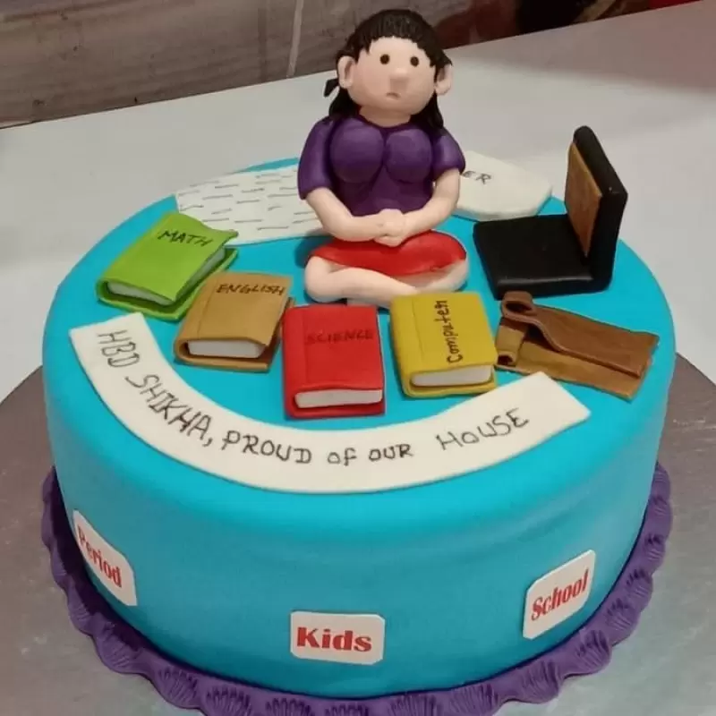 School Teacher Fondant Cake 3 School Teacher Fondant Cake