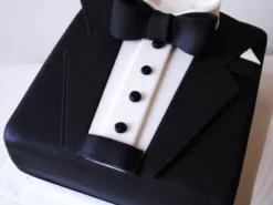 Black Tuxedo Shape Fondant Cake