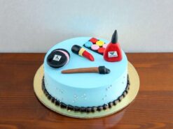 Blue Makeup Semi Fondant Cake