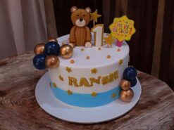 Blue Teddy Milestone Cake