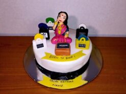 Born to Shop Lady Theme Fondant Cake