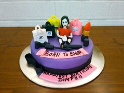 Born To Shop Theme Fondant Cake