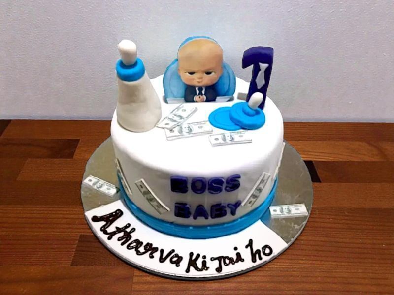 Boss Baby Themed Fondant Cake 3 Boss Baby Themed Fondant Cake