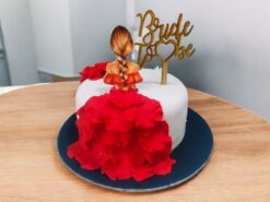 Bridal Red Gown Theme Cake