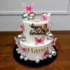 Butterfly Bliss White Tier Cake 1 butterfly bliss white tier cake 1 From LallamTop Cake Shop