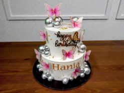 Butterfly Bliss White Tier Cake