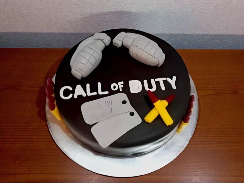 Call of Duty Theme Fondant Cake 3 Call of Duty Theme Fondant Cake