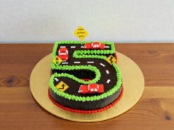 Car Track Number 5 Cake